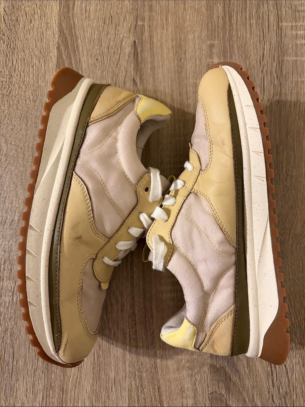 Madewell Yellow and Cream Athletic Sneakers